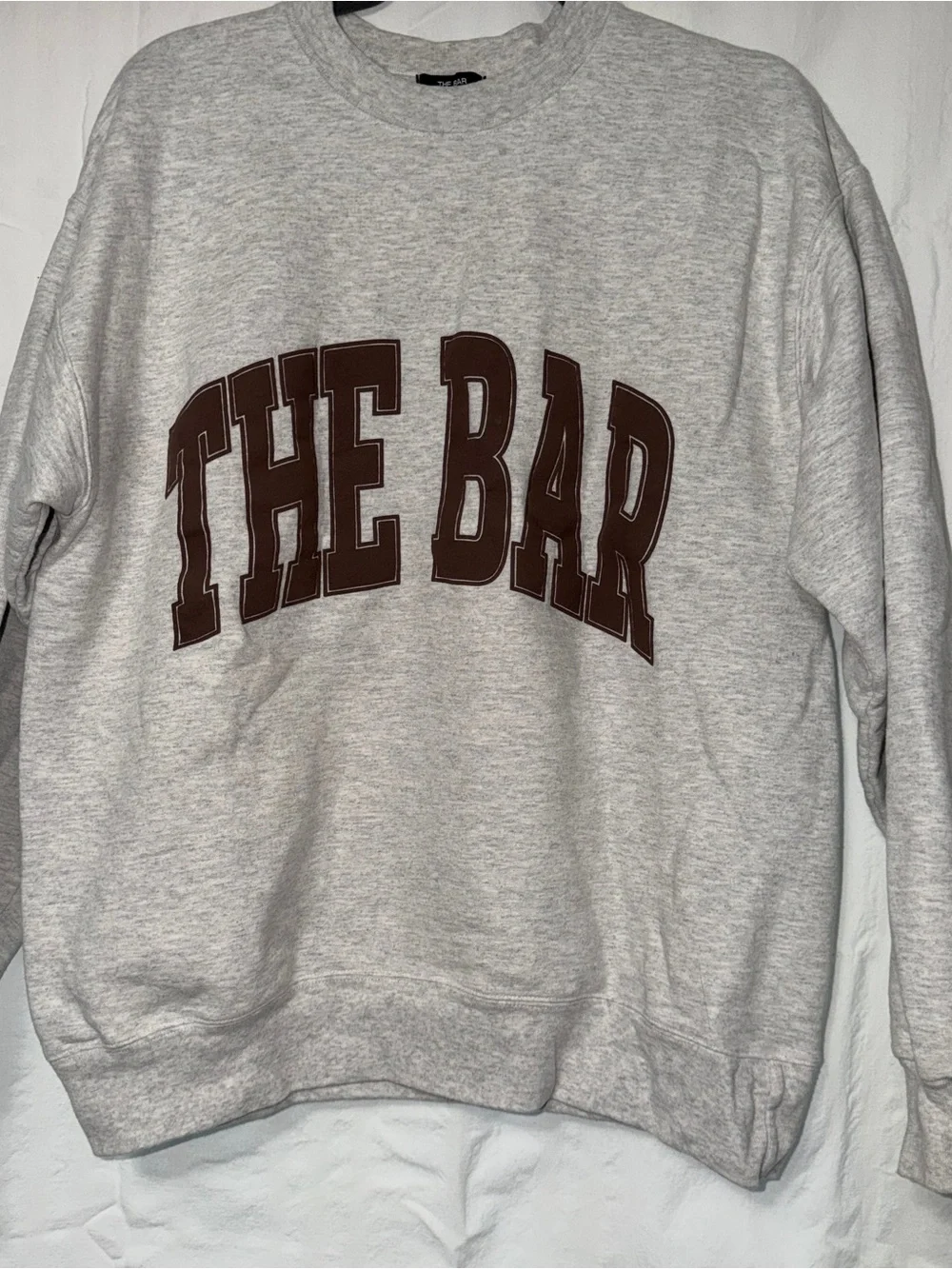 The Bar Varsity Sweatshirt Heather Grey/Chocolate - Picture 1 of 4